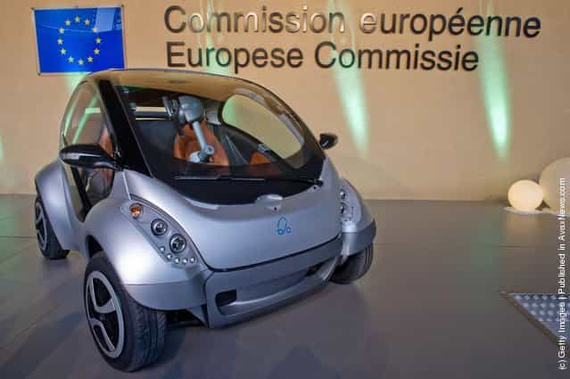 Hiriko Electric Car Is Launched At European Commission HQ