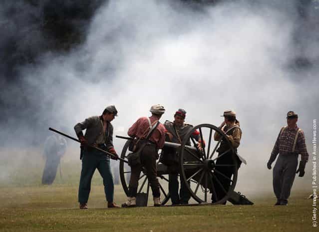 Members Of The American Civil War Society Participate In A Re Enactment