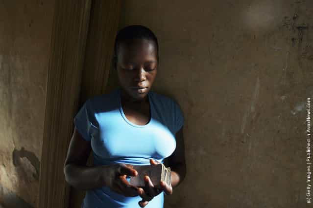 An unidentified abandoned Ugandan girl attends The World Vision Children of War Rehabilitation Center