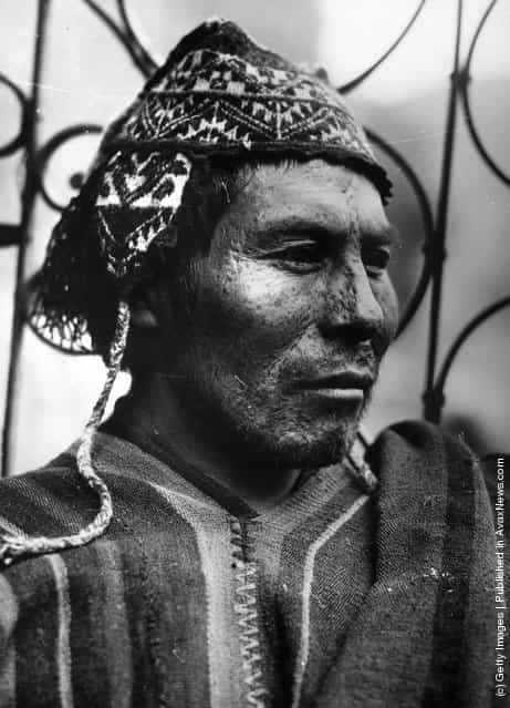 A chief of one of the indigenous tribes of Peru, 1955