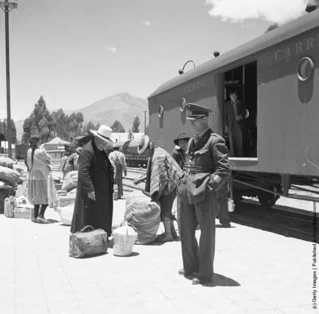The railway station at Cuzco, Peru, 1955