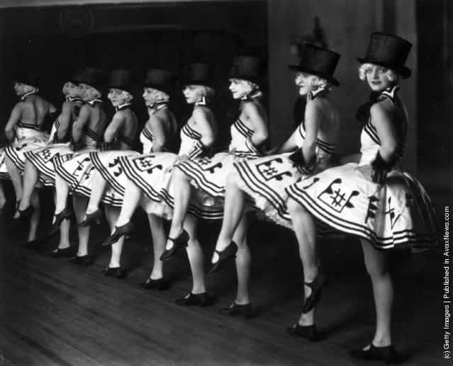 The Chorus line from a cabaret show at the Piccadilly Hotel in London