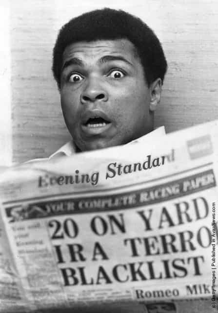 The American boxer Muhammad Ali (born Cassius Clay), 1974