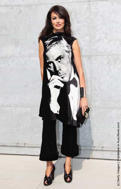 Maria Grazia Cucinotta attends the Emporio Armani Spring/Summer 2012 fashion show as part Milan Womenswear Fashion Week