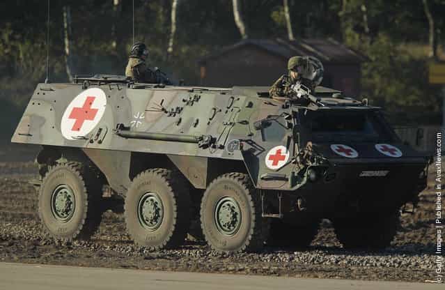 A Fuchs medivac armoured personnel carrier of the German Bundeswehr