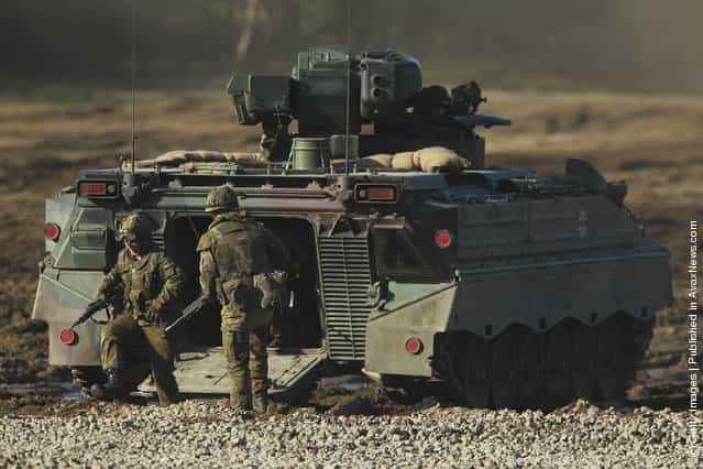 German Bundeswehr soldiers with a Marder infantry combat vehicle