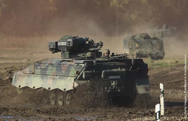 German Bundeswehr soldiers with a Marder infantry combat vehicle