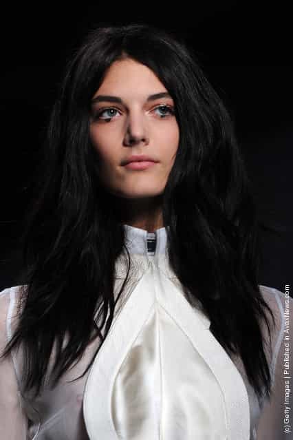 A model walks the runway during the Givenchy Ready to Wear Spring / Summer 2012 show during Paris Fashion Week