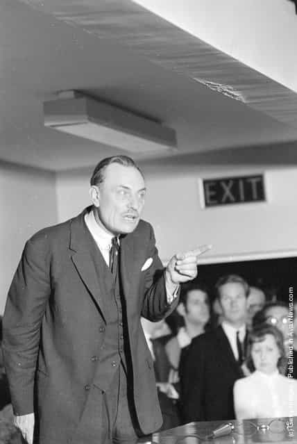 1970: Controversial conservative MP Mr Enoch Powell addressing a meeting in Wolverhampton as part of his campaign for the forthcoming election