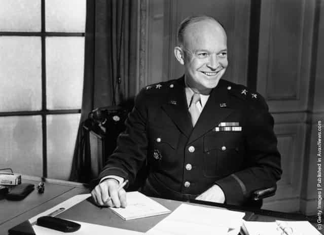 1942: Newly-promoted Lieutenant-General Dwight D. Eisenhower, supreme commander of the Allied forces in Europe, and later 34th President of the United States of America