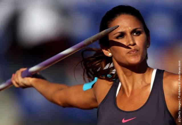 Leryn Franco of Paraguay competes in the women's javelin throw final during Day 13 of the XVI Pan American Games at Telmex Athletics Stadium