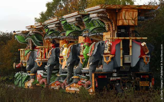 Enthusiasts Unveil Their Carts In Bridgewater Ahead Of The Worlds Largest Illuminated Carnival in Bridgwater, England