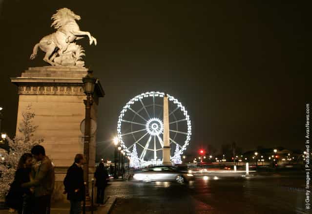 A general view of the Christmas illuminations 2011 on Champs-Elysees
