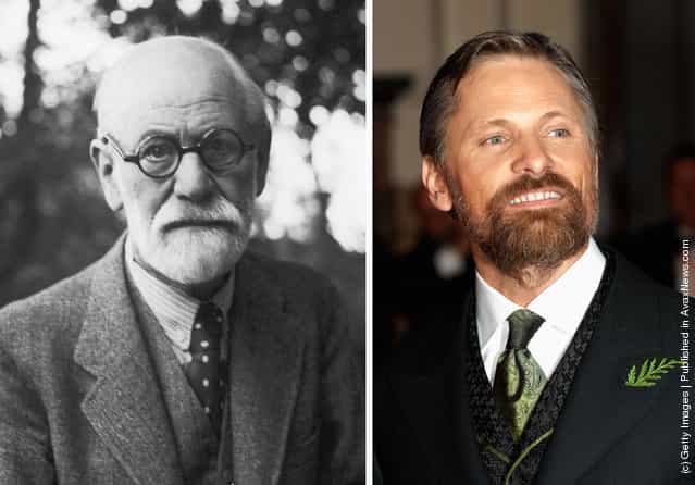 1935: Sigmund Freud (1856 - 1939) the neurologist and founder of psychoanalysis poses around 1935; Actor Viggo Mortensen arrives at the Orange British Academy Film Awards at the Royal Opera House on February 10, 2008 in London, England