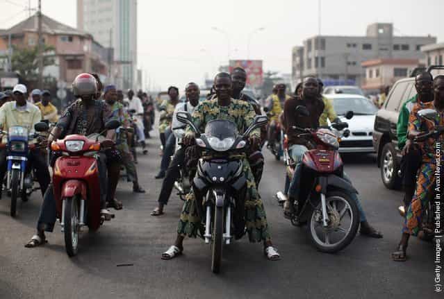 Traffic builds up at rush hour in Cotonou, Benin