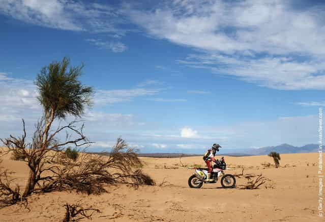 David Fretigne of France and the Husqvarna Rallaye Team in action during stage five of the 2012 Dakar Rally