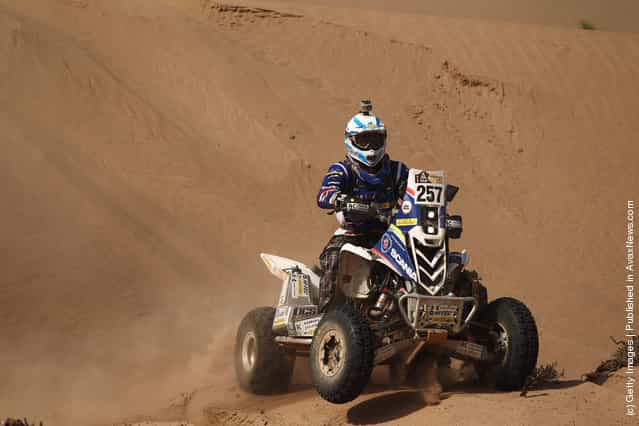 Thomas Maffei of Argentina and the Maffei Dakar Team in action on his Yamaha Quad during stage five of the 2012 Dakar Rally