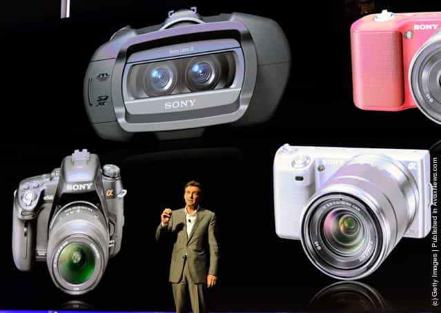President and COO of Sony Electronics Inc. Phil Molyneux talks about the companys cameras and binoculars during a Sony press event at the Las Vegas Convention Center for the 2012 International Consumer Electronics Show