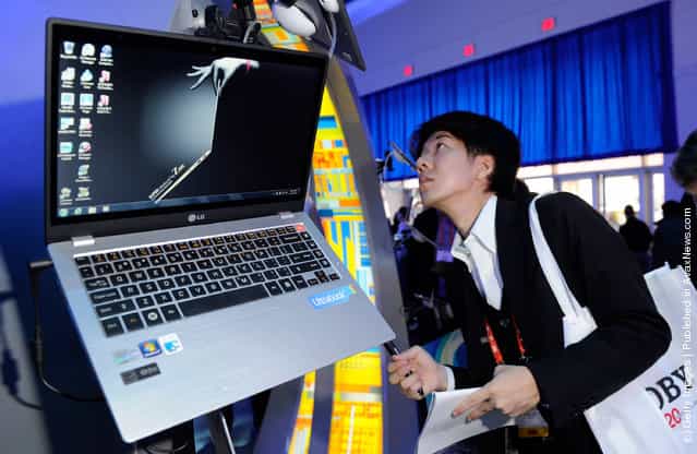 The LG Z330 Ultrabook on display at the Intel booth at the 2012 International Consumer Electronics Show