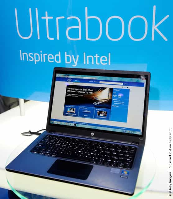 An HP Ultrabook on display at the Intel booth at the 2012 International Consumer Electronics Show