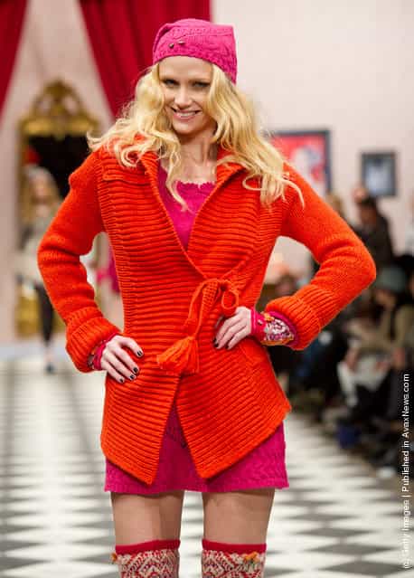 A model walks down the runway during the Odd Molly Autumn/Winter 2012 Fashion Show at Berns