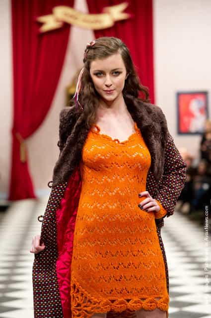A model walks down the runway during the Odd Molly Autumn/Winter 2012 Fashion Show at Berns