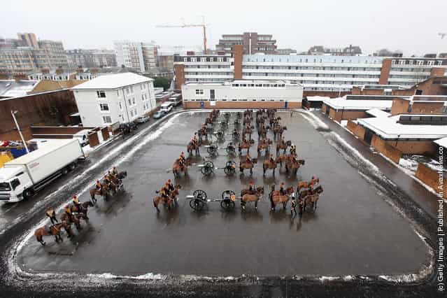 The Kings Troop Royal Horse Artillery Prepare To Leave Their St. Johns Wood Barracks For Woolwich