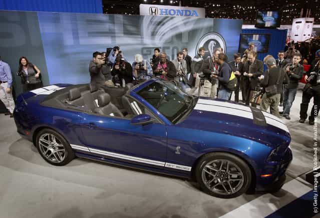 Ford introduces the Shelby Mustang GT500 convertible during the media preview of the Chicago Auto Show