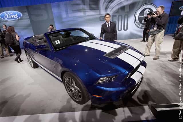 Ford introduces the Shelby Mustang GT500 convertible during the media preview of the Chicago Auto Show