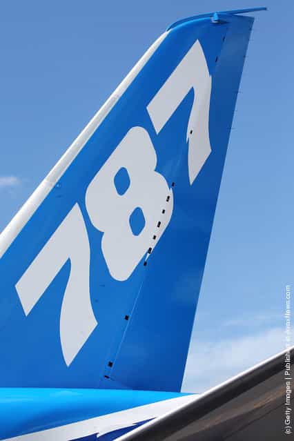 The tail of the Boeing 787 Dreamliner