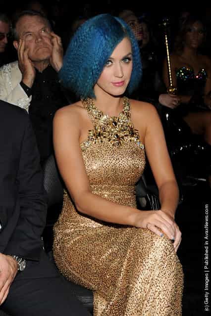 Singer Katy Perry in the audience at the 54th Annual GRAMMY Awards held at Staples Center