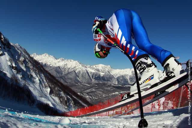 Alexis Pinturault of France starts for the Men's Downhill Training at the Audi FIS World Cup