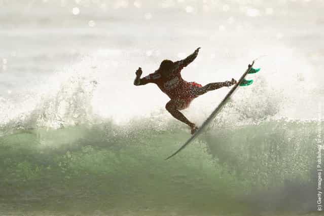 Miguel Pupo of Brazil competes in the Round of 96 during the 2012 Australian Surfing Open
