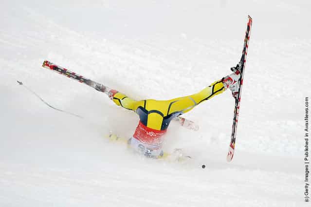 Lotte Smiseth Sejersted of Norway fall during the Audi FIS Alpine Ski World Cup Women's Downhill on February 18, 2012 in Sochi, Russia
