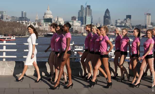 Lisa Snowdon takes part in the launch of the new Veet Easywax campaign in a bid to find Britains Greatest Legs on February 23, 2012 in London