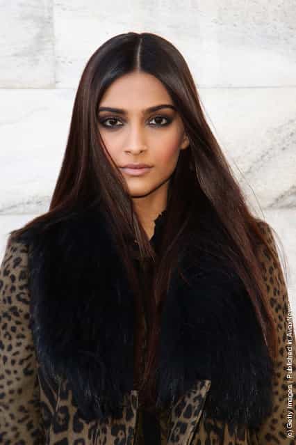 Actress Sonam Kapoor attends the Roberto Cavalli Autumn/Winter 2012/2013 fashion show as part of Milan Womenswear Fashion Week