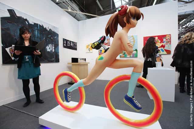 Humanoid Bicycle - Little by Mahomi Kunikata is seen at The Armory Show, New Yorks annual international art fair