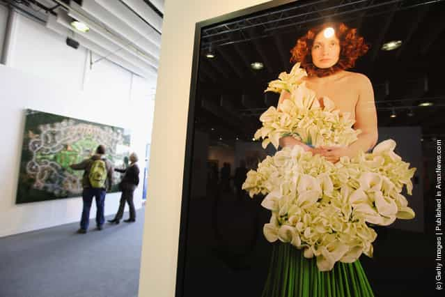 A photograph by Nathalia Edenmont is seen at The Armory Show, New Yorks annual international art fair