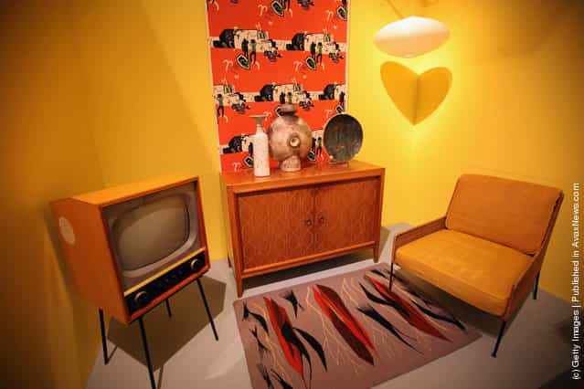 Typical 60s furniture is display at the Victoria and Albert museums new major exhibition