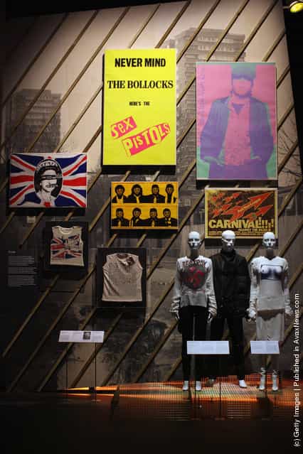 A wall dedicated to the Punk movement is display at the Victoria and Albert museums new major exhibition
