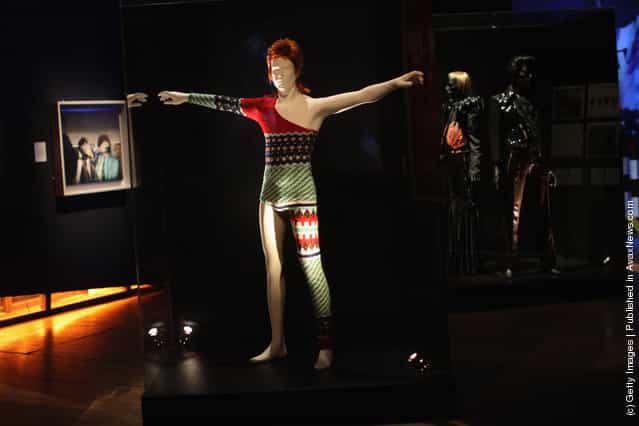 A costume designed by Japanese designer Kansai Yamamoto for David Bowies Ziggy Stardust character is display at the Victoria and Albert museums new major exhibition, British Design 1948-2012: Innovation In The Modern Age