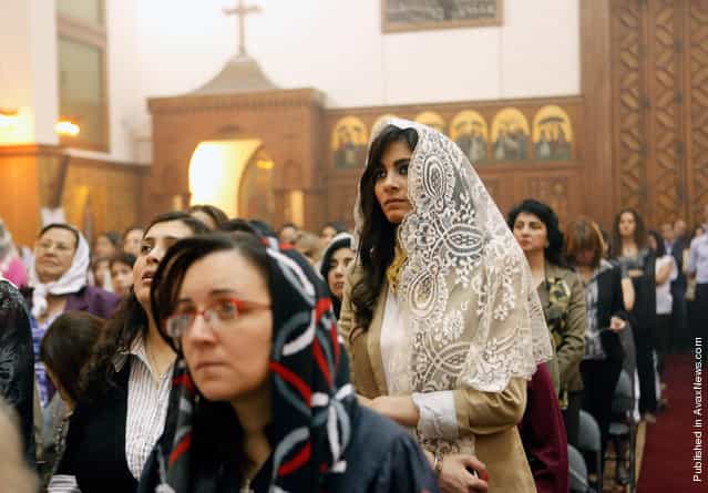 Coptic Orthodox Christians attend mass on Easter Sunday in Cairo, Egypt