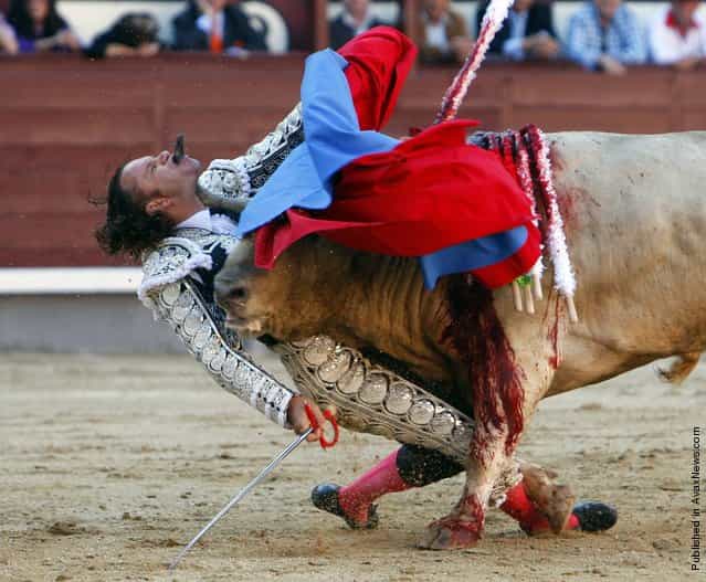 Gustavo Cuevas of Spain was honored for his photo of Spanish bullfighter Julio Aparicio being gored