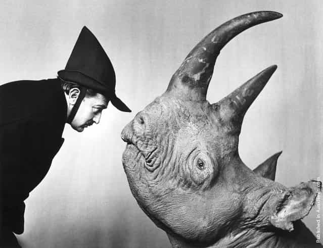 Salvador Dali and rhino, 'Chaos and Creation', 1958. Photo by Philippe Halsman