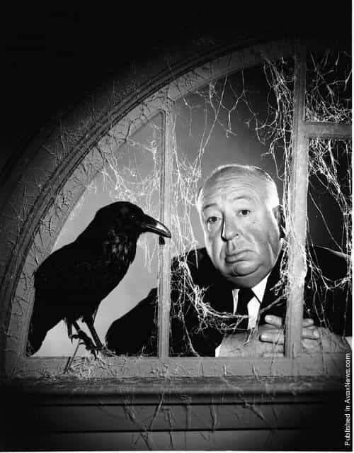 The British film director Alfred Hitchcock, at the time of the filming of his movie The Birds. USA, California, Hollywood, Universal Studios, 1962