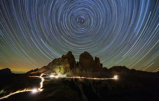 Startrails Over Dolomites by German astrophotographer Christoph Otawa won second-place honors in the Beauty of the Night Sky category of the 2012 Earth & Sky contest
