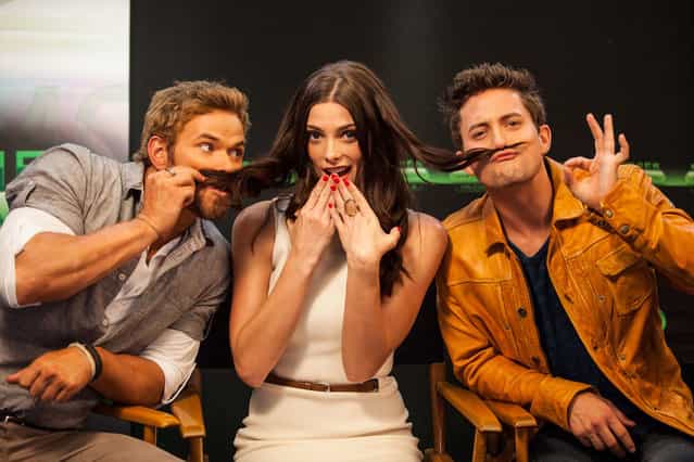 Actors Kellan Lutz, Ashley Greene and Jackson Rathbone attend the Movies On Demand lounge at Comic Con at Hard Rock Hotel San Diego on July 12, 2012 in San Diego