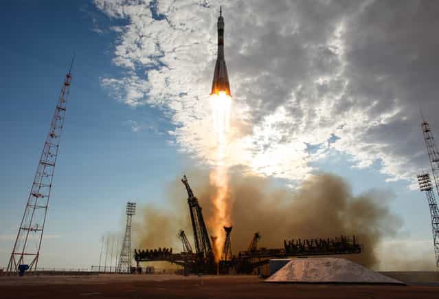 The Soyuz TMA-05M rocket launches from the Baikonur Cosmodrome in Kazakhstan carrying Russian, Japanese and U.S. astronauts to the International Space Station for a four-month mission. Carla Cioffi is a photographer and photo archivist for NASA and currently based in the Washington DC-area. (Photo by Carla Cioffi/Reuters/NASA)