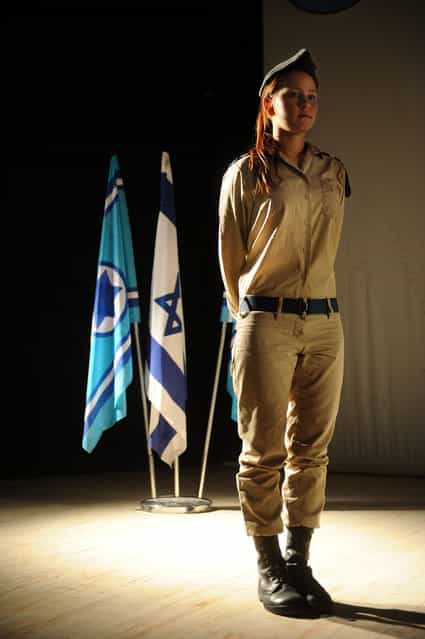 [A Deserved Decoration], 2012. IDF medic Anastasia Begdlov was a passenger on a civilian bus on the Israel-Egypt border last August when terrorists opened fire on it. Begdlov treated injured passengers immediately, improvising with whatever supplies she could reach. She used her bra as a tourniquet on a severely wounded mans knee, saving his life. Today, the IDF rewarded her with a military decoration. Begdlov is currently a cadet in officers course.