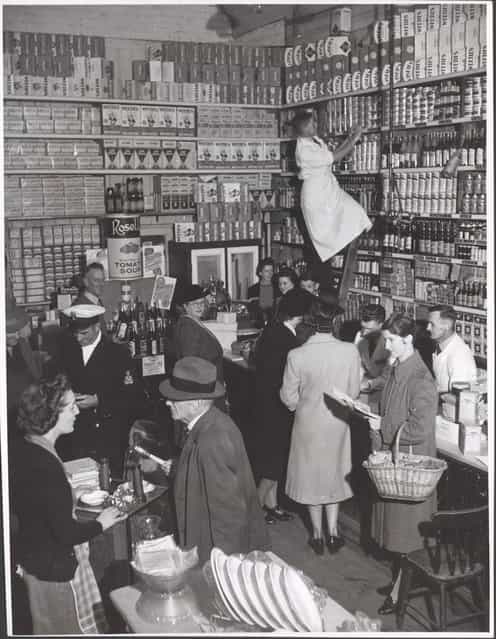Grocery section, Bell and Macaulays Store, Drouin, Victoria, ca. 1944